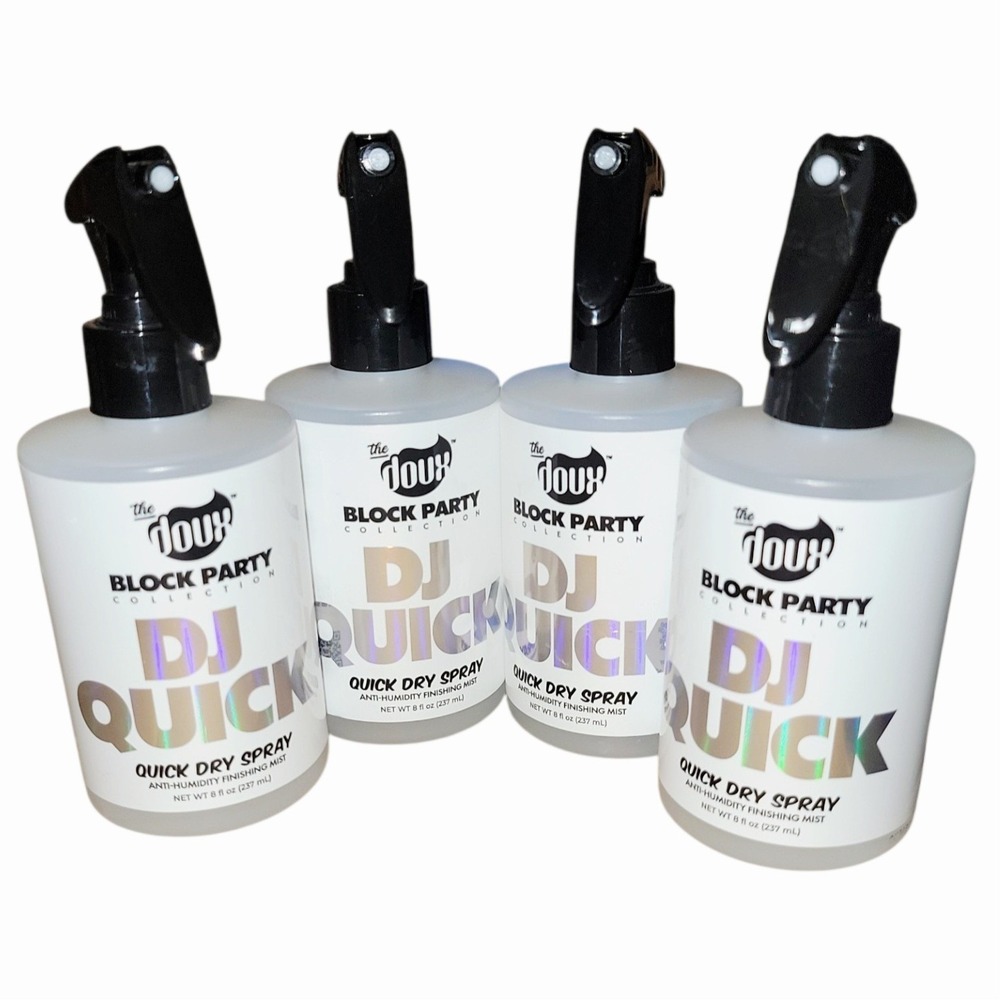 The Doux DJ Quick Dry Spray 8 oz Block Party Anti-Humidity Hair 4-Pack NEW